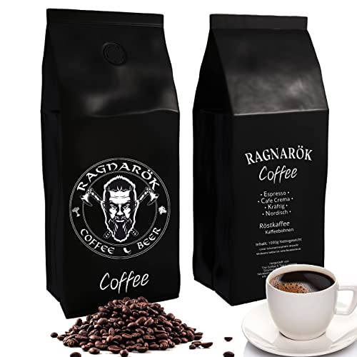 C&T "Ragnarök Coffee" nordischer Röst-Kaffee | 1000g ganze Bohne | als Espresso & Cafe Crema trinkbar | kräftig + würzig + aromatisch | 100% natürlich mit Koffein - 1 kg (1er Pack)