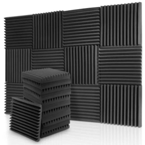 Donner 12-Pack Thicken Acoustic Foam Panels Wedges, 2’’ x 12’’ x 12’’ Soundproofing Foam Noise Cancelling Foam Fireproof for Studios, Recording Studios, Offices, Home Studios
