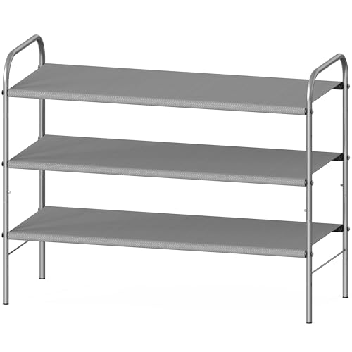 Simple Houseware 3-Tier Shoe Rack Storage Organizer, Grey - 3-Tier - Grey