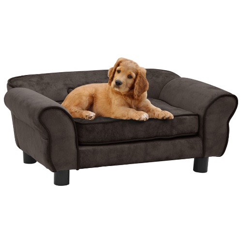 Dog Sofa Brown 28.3"x17.7"x11.8" Plush - Brown