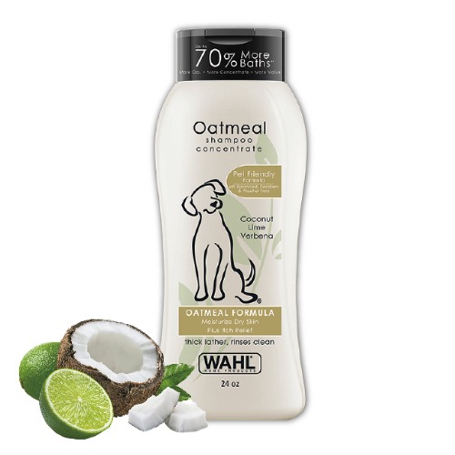Wahl Dry Skin & Itch Relief Pet Shampoo for Dogs – Oatmeal Formula with Coconut Lime Verbena & Pet Friendly Formula, 24 Oz - Model 820004A - 