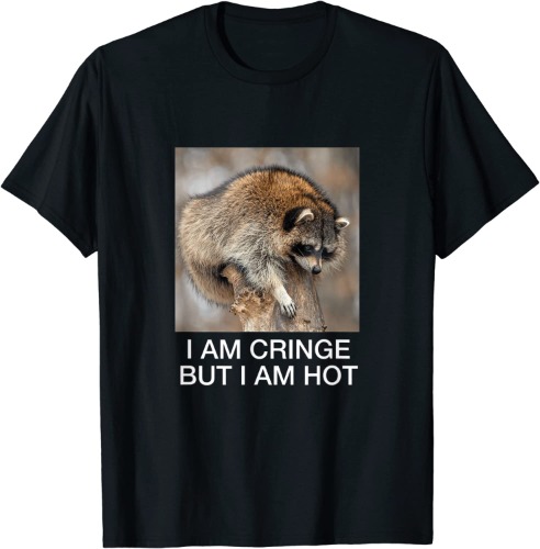 meme raccoon joke surreal funny animal cringe goth graphic T-Shirt