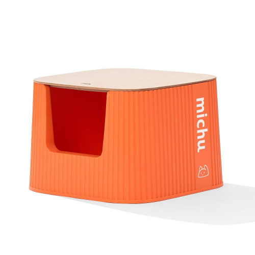 Michu XXL Coral Deluxe Cat Litter Box - Spacious Design | Coral + Wooden Lid (Pre Order)