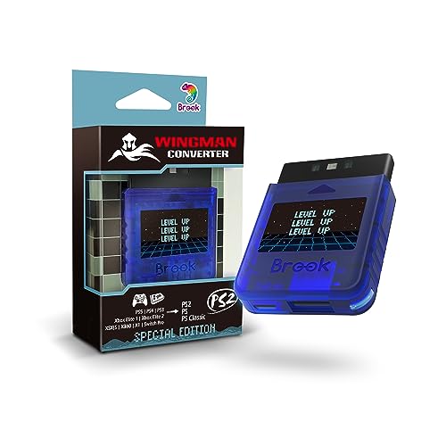 Brook Wingman PS2 Starry Blue Converter - Special Retro Consoles Converter for XB Series X|S, One, 360, Elite 1&2 and PS5/PS4/PS3, Switch Pro Controller on PS2/ PS1/ PS Classic Consoles (Starry Blue) - Starry Blue