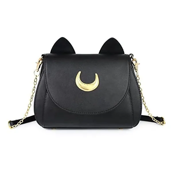 
                            Moon Luna Cat Purses Pu Leather Gothic Purse Cosplay Moon Sailor Bag Handbags Shoulder Bags
                        