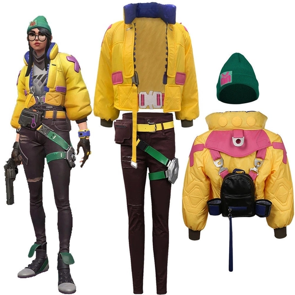 Killjoy Cosplay Women Costume Game Valorant Roleplay Fantasia Jacket Bag Pant Hat Halloween Carnival Cloth Full Set