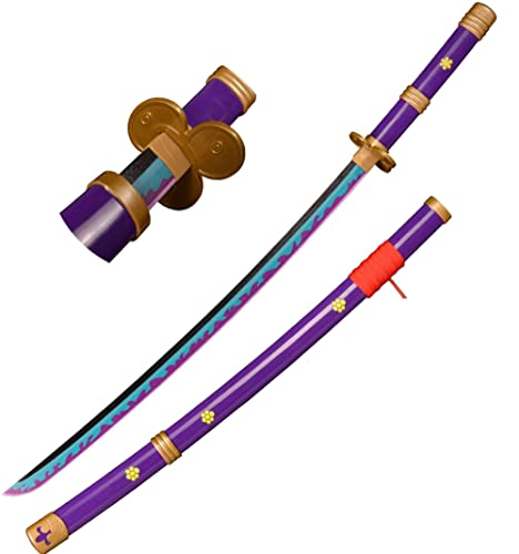 KOGUMA One Piece Roronoa Zoro Cosplay Wooden Yama Enma Swords Replica Props 103.5cm (Purple) - Purple