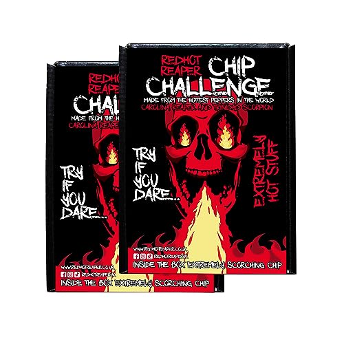 Red Hot Reaper (2 Pack) - 1x Chip challenge hottest chip in the UK - Carolina Reaper spicy challenge – stupidly spicy hot chip