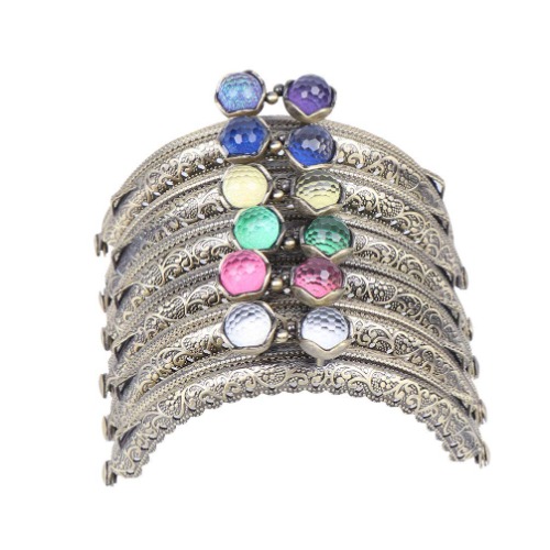 Healifty 6 Pcs Purse Making Frame Kiss Clasp Lock 12.5cm Semicircle Embossing Iron Purse Frame for DIY Bag Sewing Decorative Craft