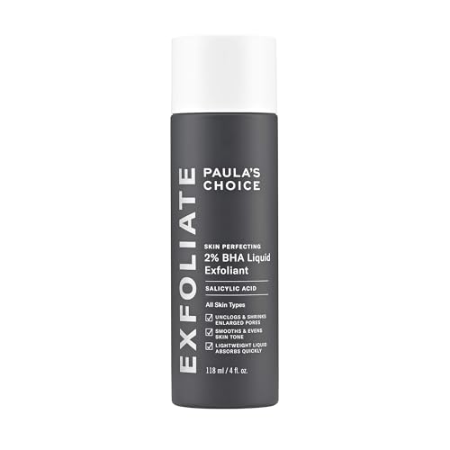 Paulas Choice--SKIN PERFECTING 2% BHA Liquid Salicylic Acid Exfoliant--Facial Exfoliant for Blackheads, Enlarged Pores, Wrinkles & Fine Lines, 4 oz Bottle - Full Size - 4 Fl Oz