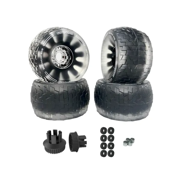 CLOUDWHEEL Discovery 120mm/105mm Urban All Terrain Off Road Electric Skateboard Wheels For WowGo Boards Wheel Pulley Kit | 120mm/120D / Obsidian Black / FIT WowGo 3X