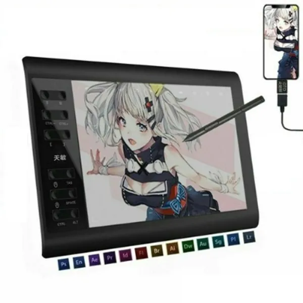 ExoDraw Large Screen 10x6" USB Graphics Drawing Tablet with High Quality, High Pressure Pen and Seamless Drawing Pad for Digital Creative Assets - TruTronica