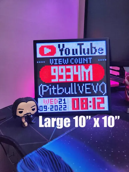 Social Media Follower counter LED Pixel Display