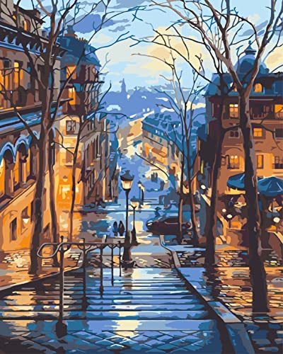 Paint by Number - City Street at Dusk (16x20in)