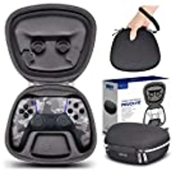 sisma Travel Case Compatible with PS5 DualSense Wireless Controller, PlayStation 5 Controller Holder Home Safekeeping Protective Cover Storage Case Black Carrying Bag