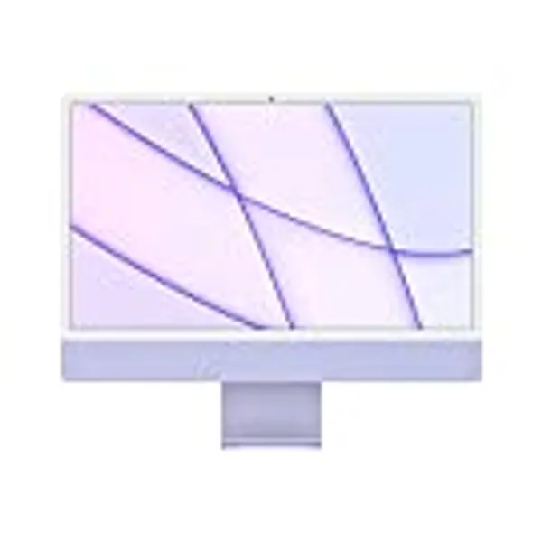 Apple 2021 iMac All-in-one Desktop Computer with M1 chip: 8-core CPU, 8-core GPU, 24-inch Retina Display, 8GB RAM, 256GB SSD Storage, Matching Accessories. Works with iPhone/iPad; Purple