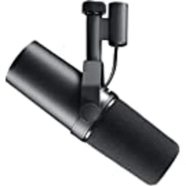 Shure SM7B Vocal Dynamic Microphone for Broadcast, Podcast & Recording, XLR Studio Mic for Music & Speech, Wide-Range Frequency, Warm & Smooth Sound, Rugged Construction, Detachable Windscreen - Black