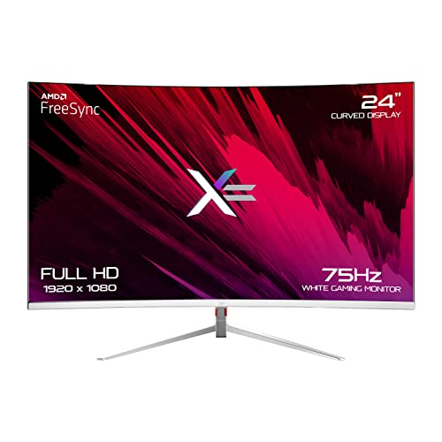 x= 24" curved monitor | white