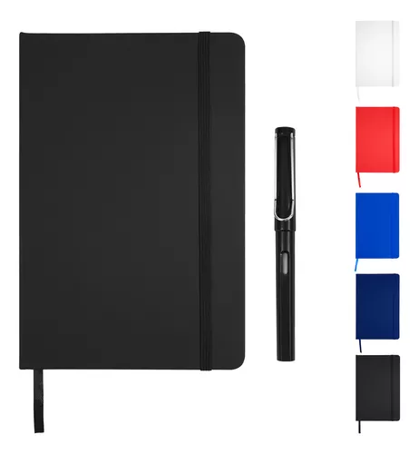 Libreta Tipo Moleskine De Poliuretano + 1 Bolígrafos