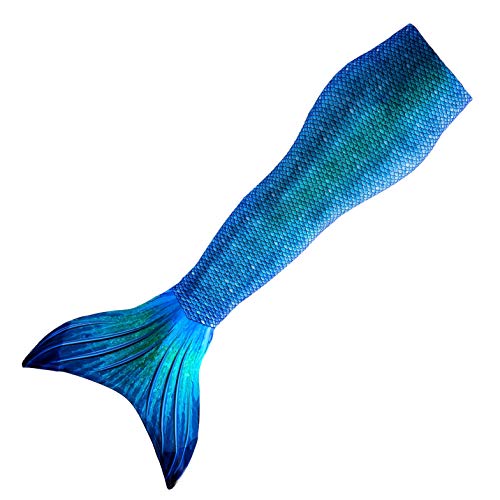 Mermaid Tail for Swimming (No Monofin) with MER-Shield Tip Protection, Adult Sizes - Blue Lagoon - Large