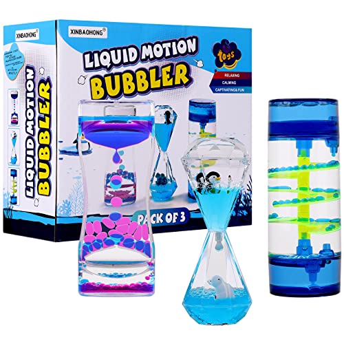 XINBAOHONG Giocattolo sensoriale 3 Pezzi Timer Liquido colorato per Bambini Adulti Liquid Motion Timer Bubble Timer per attività, Relax, ansia, autismo, ADHD Ufficio casa