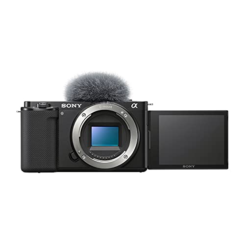 Sony Alpha ZV-E10 - APS-C Interchangeable Lens Mirrorless Vlog Camera - Black - Black - Base - w/ Mic ECM-S1