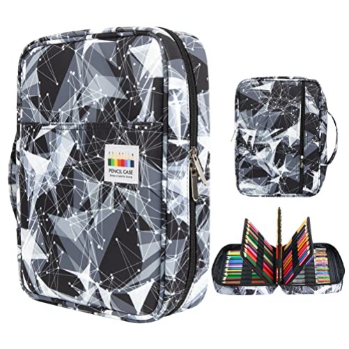 YOUSHARES Big Capacity Colored Pencil Case - 220 Slots large Pen Case Organizer with Multilayer Holder for Prismacolor Colored Pencils & Gel Pen (Constellation Geometry) - Constellation
