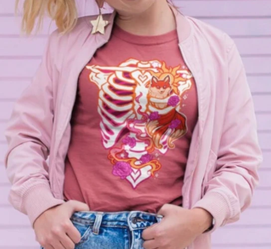 Lesbian Subtle Pride Ribcage T-shirt