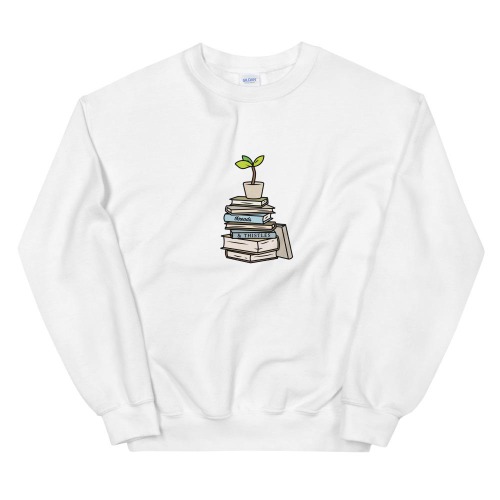 Books & Sapling | Unisex Sweatshirt | Animal Crossing - White / L