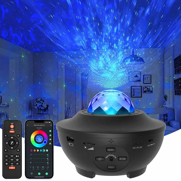 Star Projector Galaxy Night Light Projector, with Remote Control&Music Speaker, Voice Control&Timer, Starry Light Projector for Baby Kids Adults Bedroom/Decoration/Birthday/Party