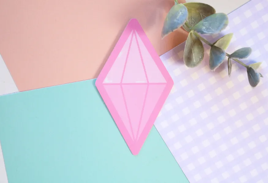 sakura plumbob sticker || vinyl stickers, laptop sticker, sim stickers, gamer girl sticker, kawaii stickers • cute stickers, glitter sticker