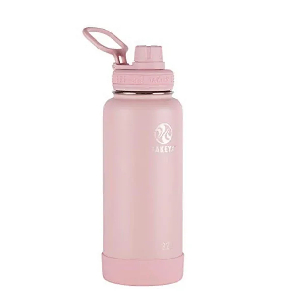 Takeya - 51035 Takeya Actives Insulated Stainless Steel Water Bottle with Spout Lid, 32 oz, Blush - Blush 32 oz Spout Lid