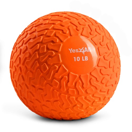 Yes4All Slam Balls (Tread Black, Blue, Teal, Orange & Glossy) 10-40lbs for Strength, Power and Crossfit Workout – Slam Medicine Ball