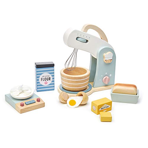 Tender Leaf Toys - Mini Chef Home Baking Set - 27 Pcs Wooden Baker's Mixing Set - Classic Toy for Pretend Cooking - Develops Social, Creative & Imaginative Skills - Learning Role Play - Age 3+