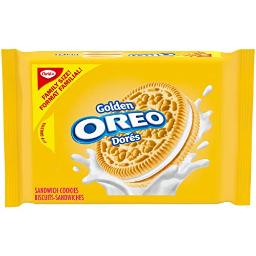 OREO Golden Vanilla Sandwich Cookies, School Snacks, Family Size, 439g - Golden