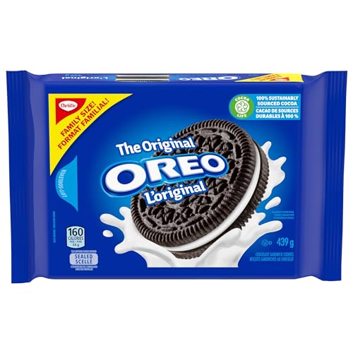 OREO Original Chocolate Sandwich Cookies, School Snacks, Family Size, 439g (Pack of 1) - Original