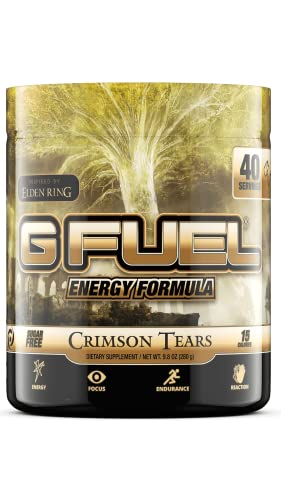 G Fuel Crimson Tears Prickly Pear Flavored Inspired by Elden Ring Game-Changing Energy Powder, Sharpens Mental Focus and Cognitive Function, Zero Sugar, Supports Immunity and Mood 9.8 oz (40 servings) - Prickly Pear