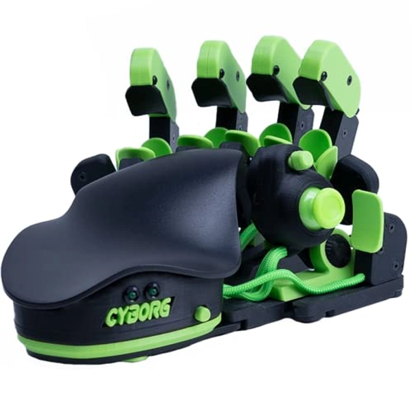 AZERON Cyborg Gaming Keypad – Programmable One Handed Gaming Keyboard for PC Gaming – with Analog Thumbstick and 29 Programmable Keys – 3D Printed Customized Keypad – for Righties (Green)