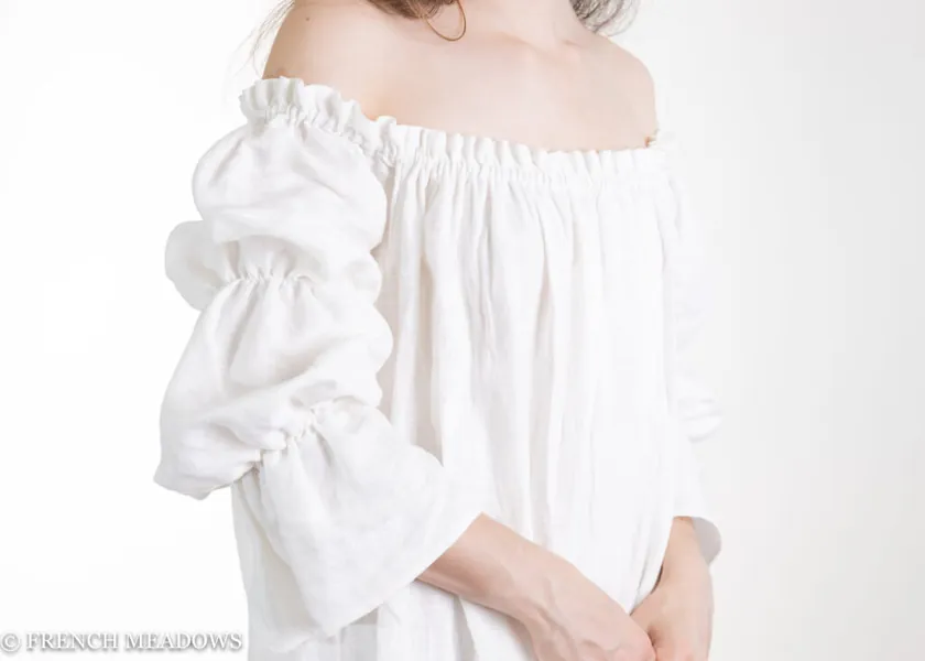 Long Puff Sleeve Linen Chemise