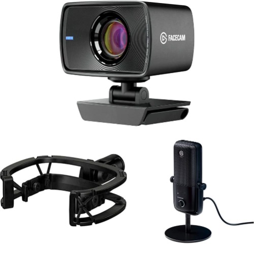 Elgato Facecam - 1080p60 True Full HD Webcam & Wave Shock Mount: Maximum Isolation from Vibration Noise & Wave:3 - Premium Studio Quality USB Condenser Microphone - Webcam +Shock Mount + Microphone