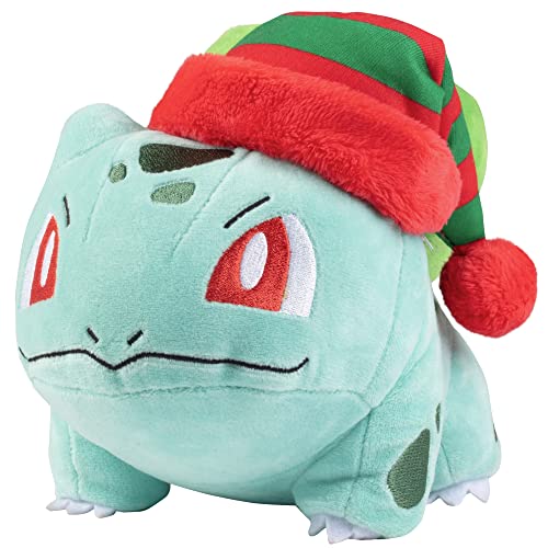 Pokémon 8" Bulbasaur Christmas Holiday Plush - Officially Licensed - Collectible Quality & Soft Stuffed Animal Toy - Add to Your Collection! - Great for Kids, Boys, Girls & Fans of Pokemon