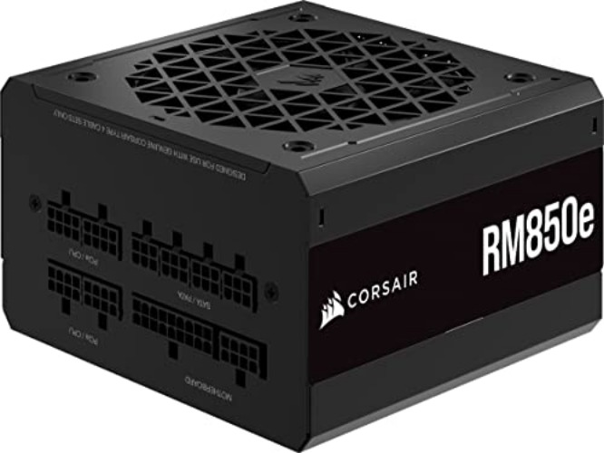Corsair RM850e (2023) Vollmodulares, Geräuscharmes ATX-Netzteil - ATX 3.0- Und PCIe 5.0-kompatibel - 105°C-Kondensatoren - 80 Plus Gold-Effizienz - Modern Standby-Unterstützung - Schwarz - RMe (2023) - 850 Watts - Schwarz