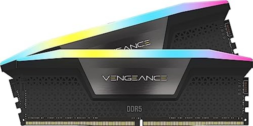 Corsair VENGEANCE RGB DDR5 RAM 32GB (2x16GB) 6000MHz CL36 Intel XMP iCUE Kompatibel Computer Speicher - Schwarz (CMH32GX5M2D6000C36) - 32GB (2x16GB) - Schwarz