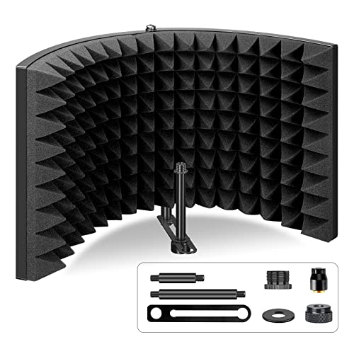 Aokeo (AO-302) Professional Studio Recording Microphone Isolation Shield.High Density Absorbent Foam is Used to Filter Vocal. Suitable for Blue Yeti and Any Condenser Microphone Recording Equipment - AO-302