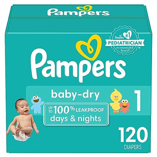Pampers Baby Dry Diapers Size 1, 120 count - Disposable Diapers - Size 1 - 120