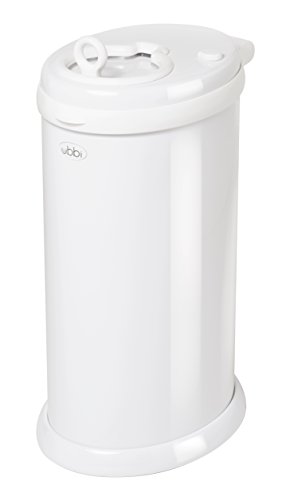 Ubbi Steel Odor Locking, No Special Bag Required Money Saving, Awards-Winning, Modern Design, Registry Must-Have Diaper Pail, White - White