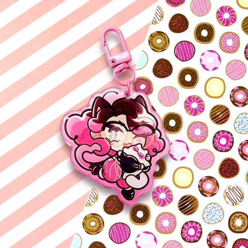 Cherri and Buttcat Keychain