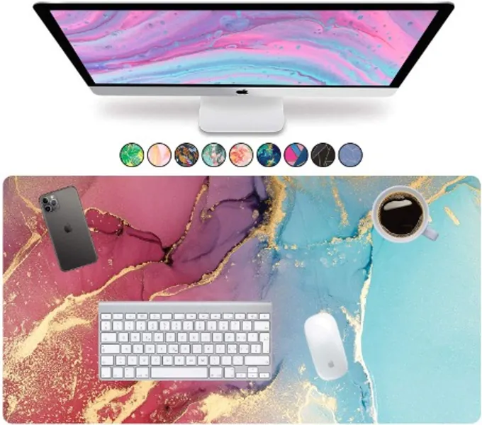 French Koko Large Mouse Pad, Long Desk Mat Keyboard Pad Desktop Accessories Home School College Decor Supplies Pretty Mousepad Big Computer Office Essentials Women Girls XL Cute Marble