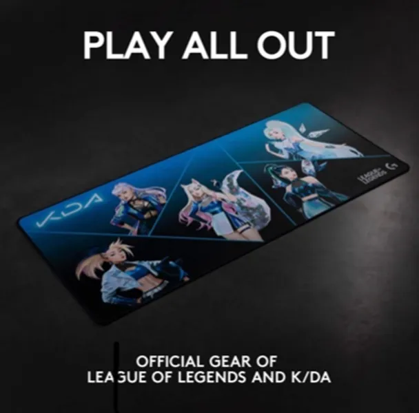 Logitech G840 K/DA XL Cloth Gaming Mouse Pad - 0.12 in Thin, Stable Rubber Base, Official League of Legends Gaming Gear : Office Products