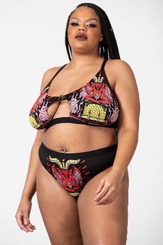 Devil Incarnate Bralet [PLUS] | 3XL / Black / 95% Rayon 5% Elastane